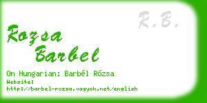 rozsa barbel business card