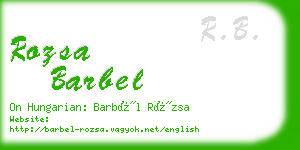 rozsa barbel business card